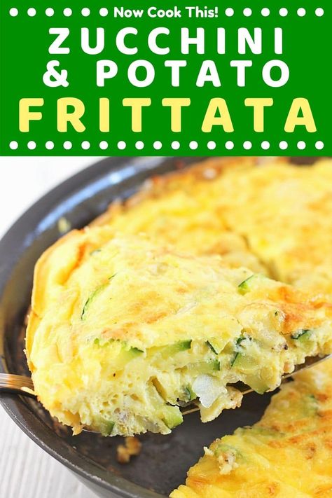 Potato Zucchini Frittata, Eggs And Zucchini Recipe, Fritata Recipe Zucchini, Potato And Zucchini Recipes, Zucchini Potato Recipes, Gf Quiche, Zucchini Frittata Recipe, Zucchini Breakfast, Zucchini Frittata