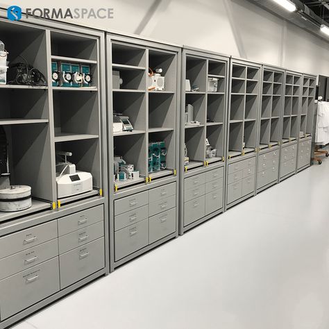 Lab Organization, Instrument Wall, Open Office Design, Science Room, Laboratory Design, Lab Design, Lab Instruments, Tool Drawers, Biology Labs