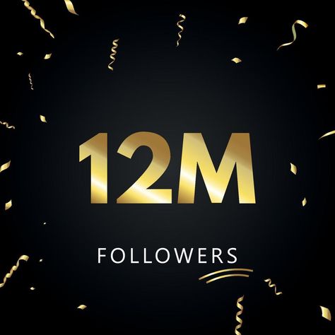 Million Followers, Greeting Card Template, Gold Confetti, Soccer Pictures, Real Followers, Billionaire Lifestyle, Social Networks, Card Template, Black Background