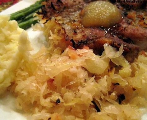 Pork Chops And Sauerkraut, Oven Baked Pork Chops, Baked Pork Chops Oven, Sauerkraut Recipes, Pork Dinner, Boneless Pork Chops, Baked Pork Chops, Baked Pork, Chops Recipe