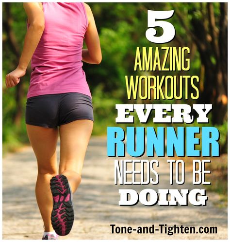 Core and intervals to circuits and pyramids - get 5 amazing workout every runner should be doing. From Tone-and-Tighten.com Tempo Run Workout, Workouts For Runners, Best Workouts, Weekly Workout Plans, Running Program, Run With Me, Running Inspiration, Gave Up, Fat Loss Workout