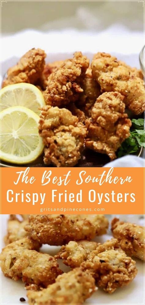 Fried Oysters Southern, Oyster Fritters Recipes, Fried Oysters In Air Fryer, Easy Oyster Recipes, Pan Fried Oysters Recipe, Cooked Oyster Recipes, Fried Oysters Easy, Fried Oyster Recipes, Broiled Oysters Recipe