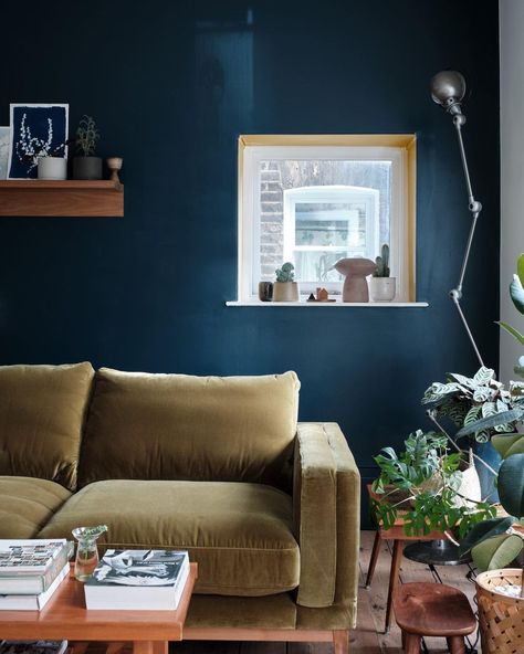 Farrow & Ball on Instagram: “#HagueBlue in every space 💙 How have you used this deep blue in your home? Or if you're planning on using it in your next project, tell us…” Hague Blue Living Room, Hague Blue Kitchen, Blue Means, Farrow Bal, Borrowed Light, Dark Rooms, Hague Blue, Dining Room Blue, Farrow And Ball Paint