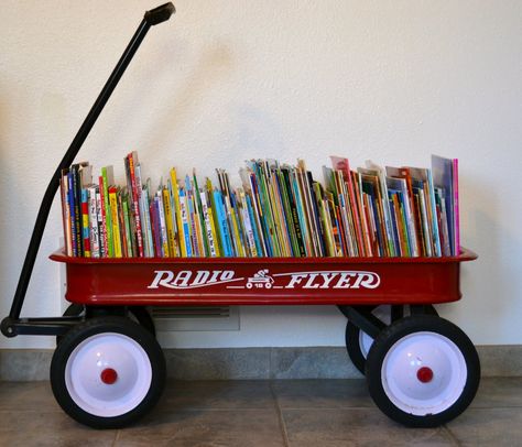 store books like this Radio Flyer Wagon, Grandkids Room, Radio Flyer Wagons, Old Wagons, Radio Flyer, Red Wagon, Book Storage, Big Boy Room, Boys Bedrooms