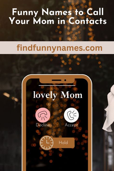 Looking for unique and hilarious ways to address your mom in your contacts list? Look no further! This entertaining social media content is all about funny names to call your mom in your phone's contacts. With a touch of humor and creativity, you can add a dash of fun to your daily interactions with mom. From puns to inside jokes, these names will surely put a smile on your face every time you reach out to her. #FunnyMomContacts #MomNameLaughs #ContactNameHumor #MomLifeFunnyNames Names To Call Your Mom, Contact Names For Mom, Call Your Mom, Mom Life Funny, Contact Names, Creative Names, Funny Names, Contact List, With Mom