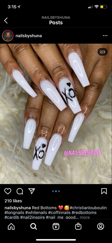 Mail Inspiration, J Nails, Cute Summer Nail Designs, Cute Simple Nails, Nice Nails, White Acrylic Nails, Long Acrylic Nails Coffin, Cute Summer Nails, Long Acrylic