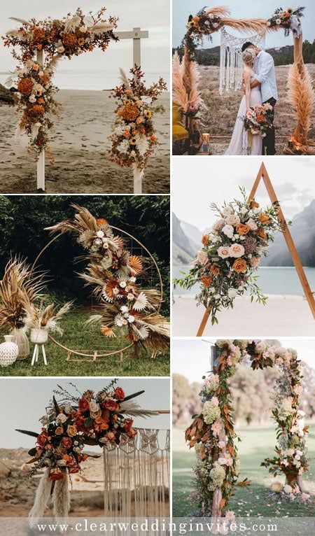 10 Rust Earthy Tone Fall Wedding Ideas Incl. Bridal Bouquets and Decor – Clear Wedding Invites Centerpieces Fall Wedding, Wedding Centerpieces Fall, Dream Reception, Reception Decorations Wedding, Diy Welding Projects, Fall Wedding Arches, Fall Wedding Color Schemes, Western Themed Wedding, Bridal Bouquet Fall