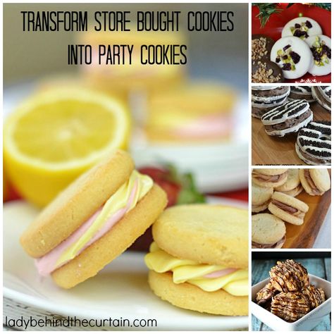 Transform Store Bought Cookies into Party Cookies |  This round up has three ways to transform store bought cookies into party cookies with five recipes.  Basically a hostesses dream dessert. Dessert Ideas For Party, Party Cookies Recipe, Store Bought Cookies, Refrigerated Cookie Dough, Dessert Hacks, Store Bought Frosting, Sugar Dough, Party Cookies, Store Bought Cake