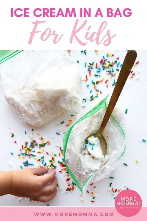 Freezer Bag Ice Cream, Ziploc Bag Ice Cream, I’ve Cream In A Bag Recipe, Zip Lock Bag Ice Cream, Ice Cream Baggie Recipe, Baggie Ice Cream For Kids, Shake Ice Cream In A Bag, Easy Ice Cream In A Bag, Ice Cream In A Can Recipe