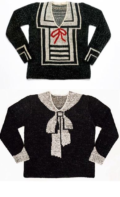 Schiap-sweaters Knot Sweater, Fair Isles, Elsa Schiaparelli, Bow Sweater, 1920s Fashion, Italian Fashion Designers, Mode Vintage, Vintage Knitting, Mode Inspiration