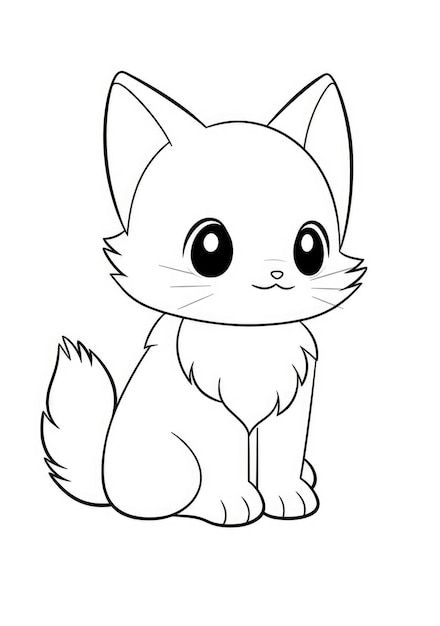 Desenho de gatinho fofo para colorir em ... | Premium Photo #Freepik #photo #criancas #colorir #livro-colorir #pagina-colorir Papel Vintage, Stitch Drawing, Easy Drawing, Cute Easy Drawings, Premium Photo, Easy Drawings, Doodles, Drawings, Pins