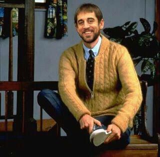 Aaron Rodgers as Mr. Rogers...I love it! Mister Rogers Neighborhood, Fred Rogers, The Cardigans, Fact Of The Day, Mr Rogers, Geek Decor, This Is Your Life, It Goes On, Inspiration Mode