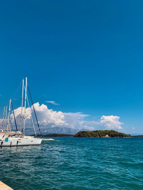 Amazing view from the village of Nidri #boat #sea #vacation #greece #lefkada @visitgreecegr Greece Lefkada, Vacation Greece, Lefkada Greece, Sea Vacation, Sailing Holidays, The Village, Sailing Ships, Sailing, Greece