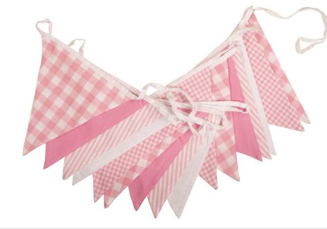 Baby Shower Barbeque, Bunting Ideas, Gingham Party, Picnic Baby Showers, Pink Bunting, Baby Q Shower, Barnyard Birthday Party, Peter Rabbit Party, Birthday Bbq