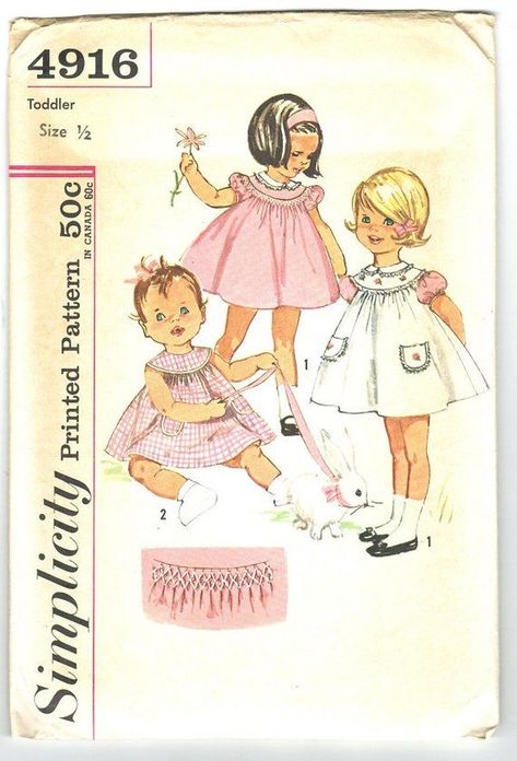 Honeycomb Smocking, Mid Century Baby, Smocked Baby Girl Dresses, Elephant Baby Shower Boy, Patron Vintage, Girls Smocked Dresses, Baby Boy Bedding, Yoke Dress, Vintage Girls Dresses