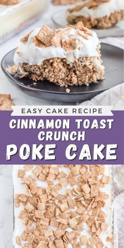 Cinnamon Cake Recipe, Cereal Desserts, Cereal Cake, Cinnamon Cake Recipes, Cinnamon Toast Crunch Cereal, Cake With Cinnamon, Baked Desserts, Crunch Recipe, Crazy For Crust