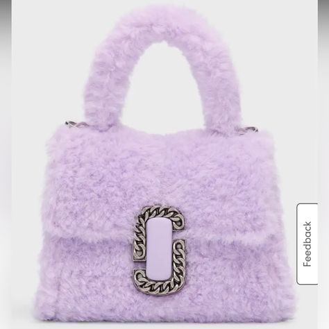 NWT Marc Jacobs The Teddy St. Marc Mini Top Handle Faux Fur Top, Purple Bag, Lavender Bags, Mini Top, Mini Tote Bag, Marc Jacobs Bag, Purple Bags, Mini Shoulder Bag, Mini Tote