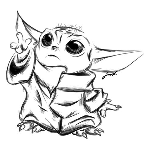 #sketch #drawing #digitalsketch #babyyoda Star Wars Simple Drawings, Star Wars Yoda Drawing, Star Wars Drawings Pencil, Star Wars Art Drawings Easy, Jedi Drawing, Star Wars Dibujos, Yoda Sketch, Star Wars Sketches, Starwars Sketch