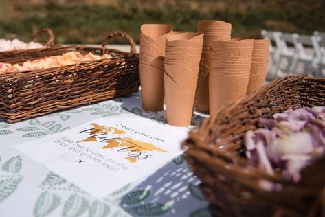 How cute is this create-your-own Petal Toss station? I love to chat with my couples about how we can create the best *experience* possible for their guests.

From offering sunscreen, umbrellas, or blankets...

To adding fun little interactive elements that make guests feel like their a part of the big day. 🤗 Vail Wedding, Petal Toss, Vail Colorado, Event Planning Business, Colorado Wedding, Mountain Wedding, Event Planning, Big Day, Wedding Events