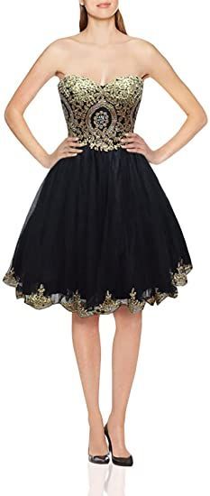 Black And Gold Dama Dresses, Black Tulle Dress Short, Black And Gold Dress Short, Gold Dama Dresses, Black And Gold Dresses, Quinceanera Dresses Damas, Quinceanera Dresses Short, Masquerade Attire, Surprise Dance Outfits