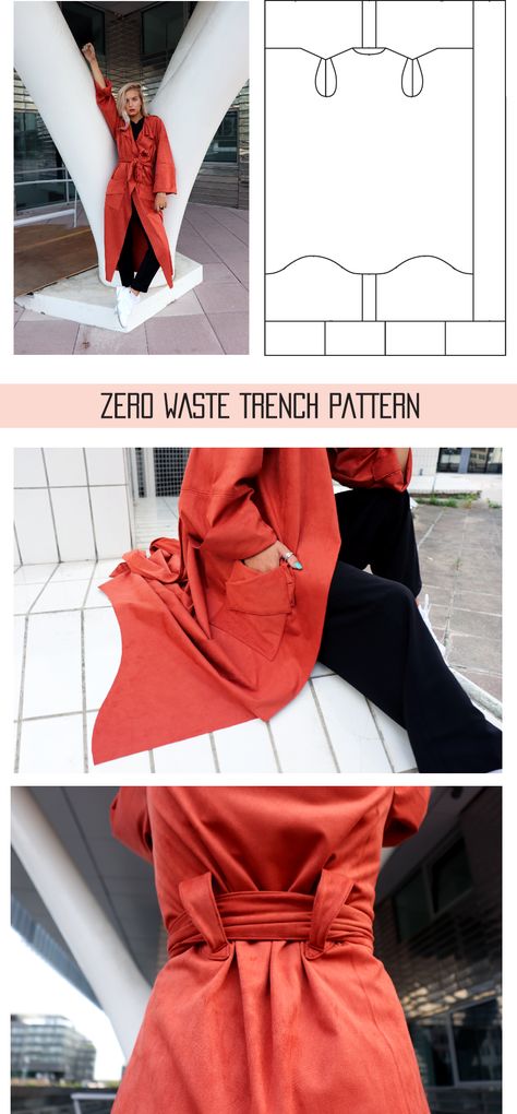 Zero Waste Coat Pattern, Zero Waste Minimalism, Zero Waste Fashion Design Pattern, Zero Waste Coat, Zero Waste Patterns Clothes, Zero Waste Patterns, Zero Waste Fashion Pattern, Zero Waste Pattern Making, Zero Waste Sewing Patterns