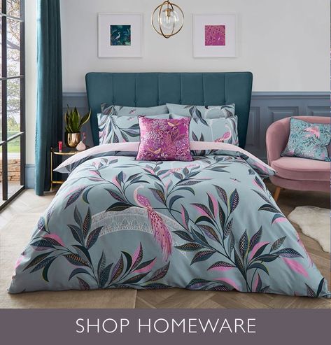 Statement Bedroom, Peacock Bedding, Ornamental Garden, Sara Miller, Blue Bedding Sets, 100 Cotton Duvet Covers, Bed Linen Design, Cushions To Make, Pip Studio