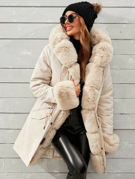 Beige Parka, Parka Coat Women, Women Outerwear, Beige Style, Hooded Parka, Parka Coat, Winter Coats, Winter Coats Women, Fashion Mode