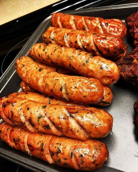 Jake Baker on Instagram: "BBQ’ing over wood has been a challenge, I’ve been grilling over gas for 30 years. Nailed these sausages from Costco, Chicken, Spinach and Feta. Great flavour combination. True to my roots, no ketchup touched this delicious thing of beauty. Have a great rest of your weekend! #randomactsofjake #bbq #grilling #traeger #chicago #sausage #southside #alberta #summer #grillingseason #mustard #cooking #woodfired" Grilled Chicken Sausage, Alberta Summer, Chicken Feta, Costco Chicken, Chicken Spinach, My Roots, Grilling Season, Spinach And Feta, Chicken Sausage