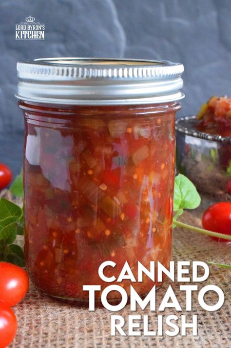 Tomato Pepper Relish, Red Hamburger Relish Recipe, Tomato Relish Canning Recipe, Tomato Relish Recipe Easy, Hamburger Relish Recipe, Hamburger Relish, Canned Stewed Tomatoes, Canning Preserves, Relish Recipe