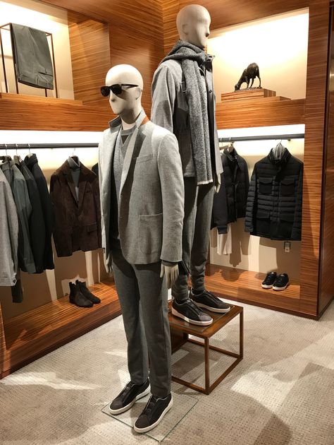 Ermenegildo Zegna Men, Window Display Design, Zegna Men, Semi Casual, Ermenegildo Zegna, Display Design, Winter Outfit, Giorgio Armani, Salvatore Ferragamo