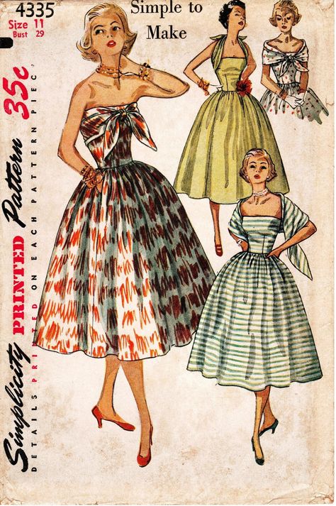 SZ 11/bust 29 Vintage 1950s Dress Pattern Simplicity - Etsy Dress Pattern Simplicity, 1950s Dress Patterns, Sewing Designs, Party Dress Patterns, Simplicity Patterns Dresses, Wedding Dress Patterns, Vintage Dress Patterns, Dress Making Patterns, Vintage 1950s Dresses