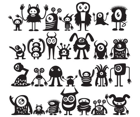 Character Monster, Monster Svg, Wood Pencil Holder, Doodle Monster, Monster Clipart, Monster Cartoon, Halloween Monsters, Monster Drawing, Funny Monsters