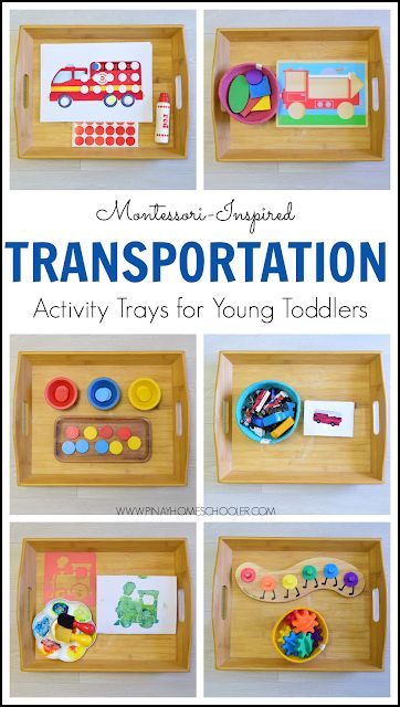 Transportation Activity Trays for Young Toddler - 20 months Tray Activities Preschool, Transport Activities For Babies, Montessori Transportation Activities, Transportation Montessori, Transport Activities For Toddlers, Transportation Table Top Activities, Transport Sorting Activities, Car Craft Preschool Transportation Unit, Modes Of Transport For Kids