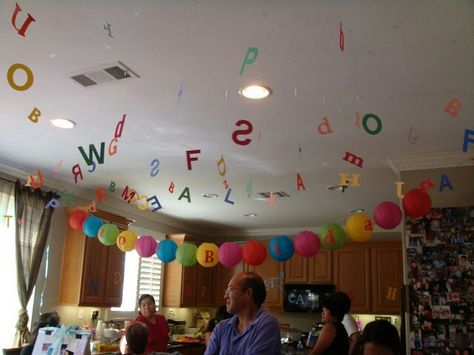 Alphabet theme birthday party Alphabet Birthday Party Decorations, Abc Party Decorations, Alphabet Party Decorations, Alphabet Birthday Party Theme, Alphabet Party Preschool, Abc Theme Birthday Party, Abc Birthday Party Ideas, Alphabet Themed Birthday Party, Alphabet Birthday Parties