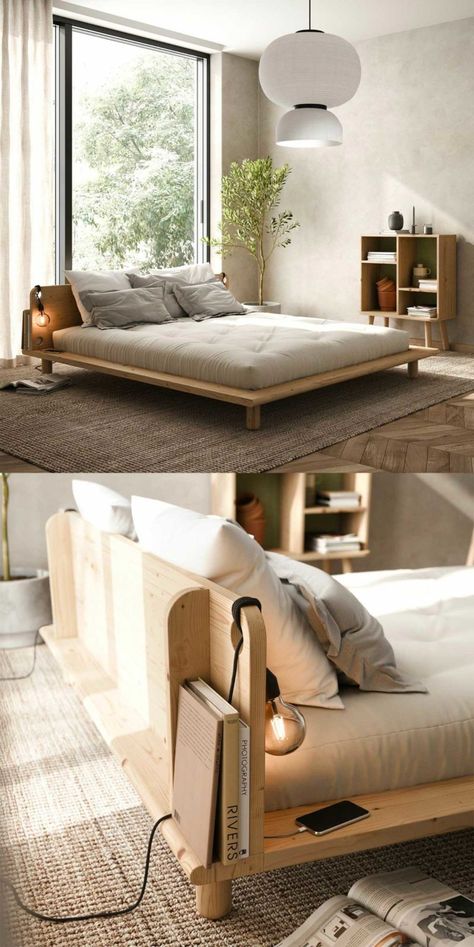 Minimalist Bed, Bed Frame Design, Bed Design Modern, Dekorasi Kamar Tidur, Bed Furniture Design, Modern Bedroom Decor, Room Makeover Bedroom, Room Inspiration Bedroom, Room Ideas Bedroom