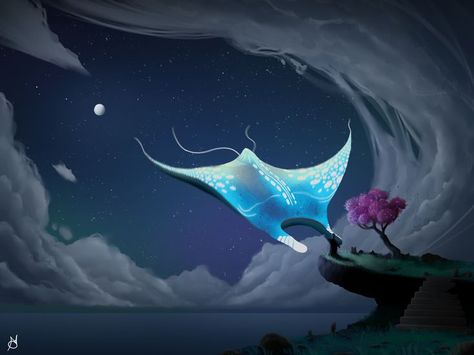 #draw #drawing #art #conceptart #digitalpainting #digitalart #photoshop #landscape #fantasy #fantasyillustration #illustration #environment #digitaldrawing Manta Ray Art, Illustration Environment, Photoshop Landscape, Fantasy Concept, Manta Ray, Fantasy Illustration, Draw Drawing, Drawing Art, Land Scape