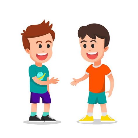 Two boys talking to each other isolated ... | Premium Vector #Freepik #vector #education Talking To Each Other Drawing, Girl Scout Costume, Ramadan Printables, Cartoon Pic, Friends Clipart, Hand Doodles, Muslim Images, Work Quotes Inspirational, Boy Illustration