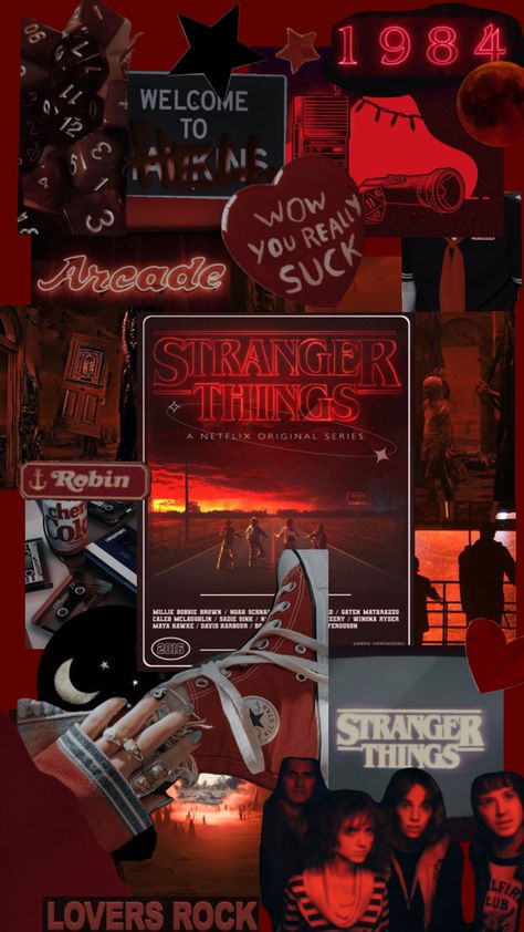 Stranger things wallpaper red #red #strangerthings #vibes #music #aesthetic Pink Walpaper, Good Vibes Wallpaper, David Harbor, Aesthetic Shuffles, Stranger Things Halloween, Wallpaper Red, Stranger Things Tv, Stranger Things Aesthetic, Aesthetic Tattoo