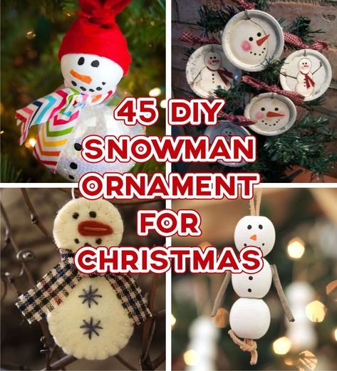 Making Snowman Ornaments, Diy Snowman Ornaments For Kids, Diy Christmas Snowman Ornaments, Snowman Tree Ornaments, Snowman Tree Decorations, Snowman Head Ornaments, Diy Snowmen Ornaments, Snowman Christmas Ornaments Diy, Easy Snowman Ornaments