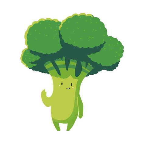 Broccoli Character Design, Broccoli Picture, Broccoli Art, Broccoli Character, Broccoli Cartoon, Broccoli Illustration, Cute Broccoli, Vegetable Tattoo, Cute Vegetables