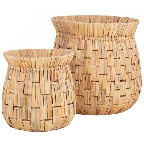 Features: -Materials: water hyacinth.-Includes: 2 x assorted baskets.-Small basket: 30.5 x 29 x 29cm.-Large basket: 40.5 x 40 x 40cm.-Type: Basket.-Primary Colour: Light Timber.-Material: Wicker -Material Details: Water hyacinth..-Stackable: Yes.-Handles Included: No -Number of Handles: .-Handles Material: ..-Distressed: No.-Box Contents: 2.-Collection: Loreto.Dimensions: -Overall Height - Top to Bottom: 40.5.-Overall Width - Side to Side: 40.-Overall Depth - Front to Back: 40.-Overall Product W Water Hyacinth Basket, Basket Square, Hyacinth Basket, Wicker Material, Handmade Ceramic Planters, Decorative Storage Baskets, Seagrass Basket, Large Basket, Wall Basket