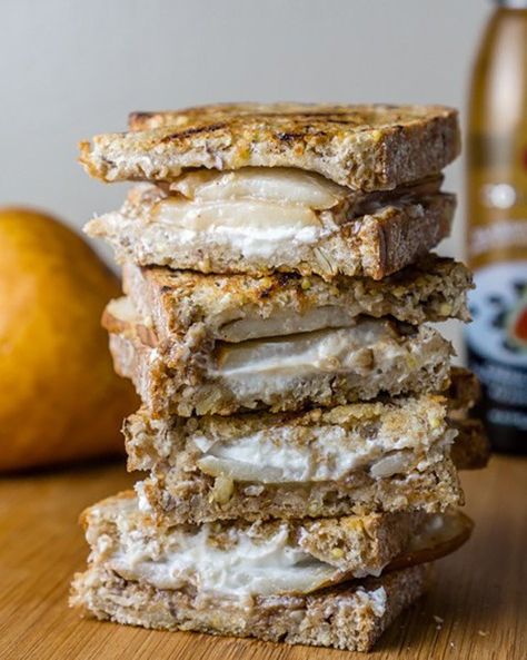 20 Perfect Pear Recipes | Eat This Not That Goat Cheese Grilled Cheese, Powerballs Recipe, Savory Pear Recipes, Pear Goat Cheese, Goat Recipes, Pear Dessert, Tangy Bbq Sauce, Grilled Bbq Chicken, Grilled Cheese Sandwiches