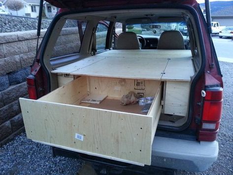 Ford Expedition Camper Conversion, Ford Expedition Camping, Ford Explorer Camper Conversion, Ford Explorer Camping, Ford Explorer Accessories, Camper Furniture, Auto Ford, Car Conversion, Suv Camper