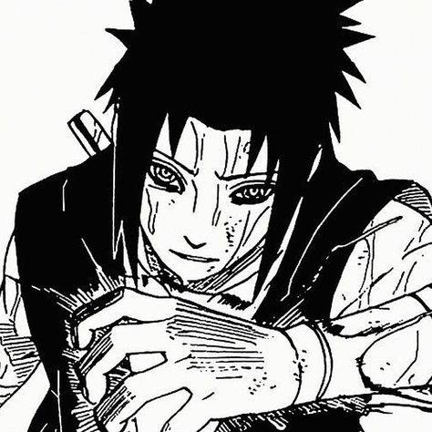 Sasuke Manga, Manga Icon, Manga Icons, Sasuke Uchiha, Naruto, Black And White, Media, Tumblr, Anime