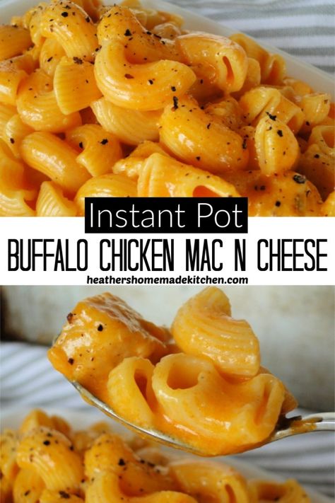 Buffalo Chicken Mac And Cheese Instant Pot, Buffalo Chicken Mac And Cheese Instapot, Instant Pot Buffalo Chicken Mac N Cheese, Spicy Mac N Cheese, Buffalo Chicken Mac N Cheese, Football Dinner, Chicken Mac N Cheese, Chicken Mac And Cheese Recipe, Instant Pot Buffalo Chicken