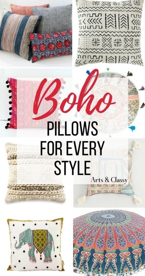 Bedroom Bohemian, Fancy Decor, Creative Pillows, Bohemian Furniture, Bohemian Bedding, Pillow Ideas, Neutral Pillows, Boho Throws, Boho Throw Pillows