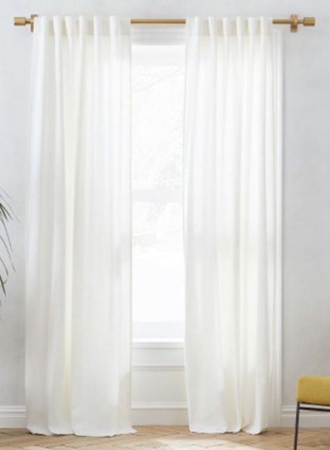 Window Furnishings, White Drapes, Linen Curtain, Dorm Ideas, Vacation House, Cotton Curtains, Window Insulation, White Curtains, White Paneling