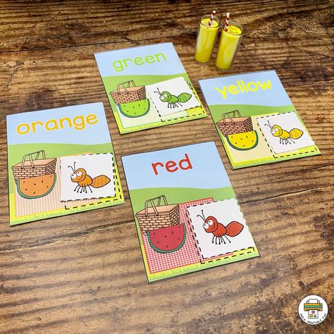 This cute activity supports color recognition and sorting skills in preschoolers and tots. Set this one up as a fun tot tray or file folder game! #shop #prekprintablefun #earlylearning #kindergarten #kids #prek #education #earlychildhood Picnic Activities Preschool, Picnic Ideas For Friends, Curriculum Themes, Science Activities For Toddlers, Date Food, Ants Activities, Friends Activities, Friends Date, Storytime Ideas