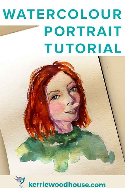 Video Watercolor, Sketchbook Tutorial, Watercolour For Beginners, Watercolour Hair, Watercolor Portrait Tutorial, Loose Watercolour, Loose Watercolor Paintings, Watercolour Portrait, Portrait Tutorial