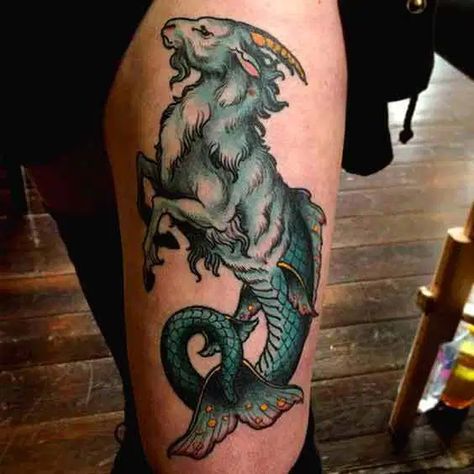 Capricorn Dragon, Goat Tattoos, Capricorn Sign Tattoo, Capricorn Tattoos, Circus Tattoo, Capricorn Art, Capricorn Tattoo, Kunst Tattoos, Landscape Tattoo